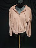 C&C California women's Medium Waffle Weave Hooded Zip Up Sweatshirt NWT salmon