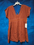 WOMEN'S SHYANNE RUST COPPER WESTERN DRESS SIZE LARGE NWT