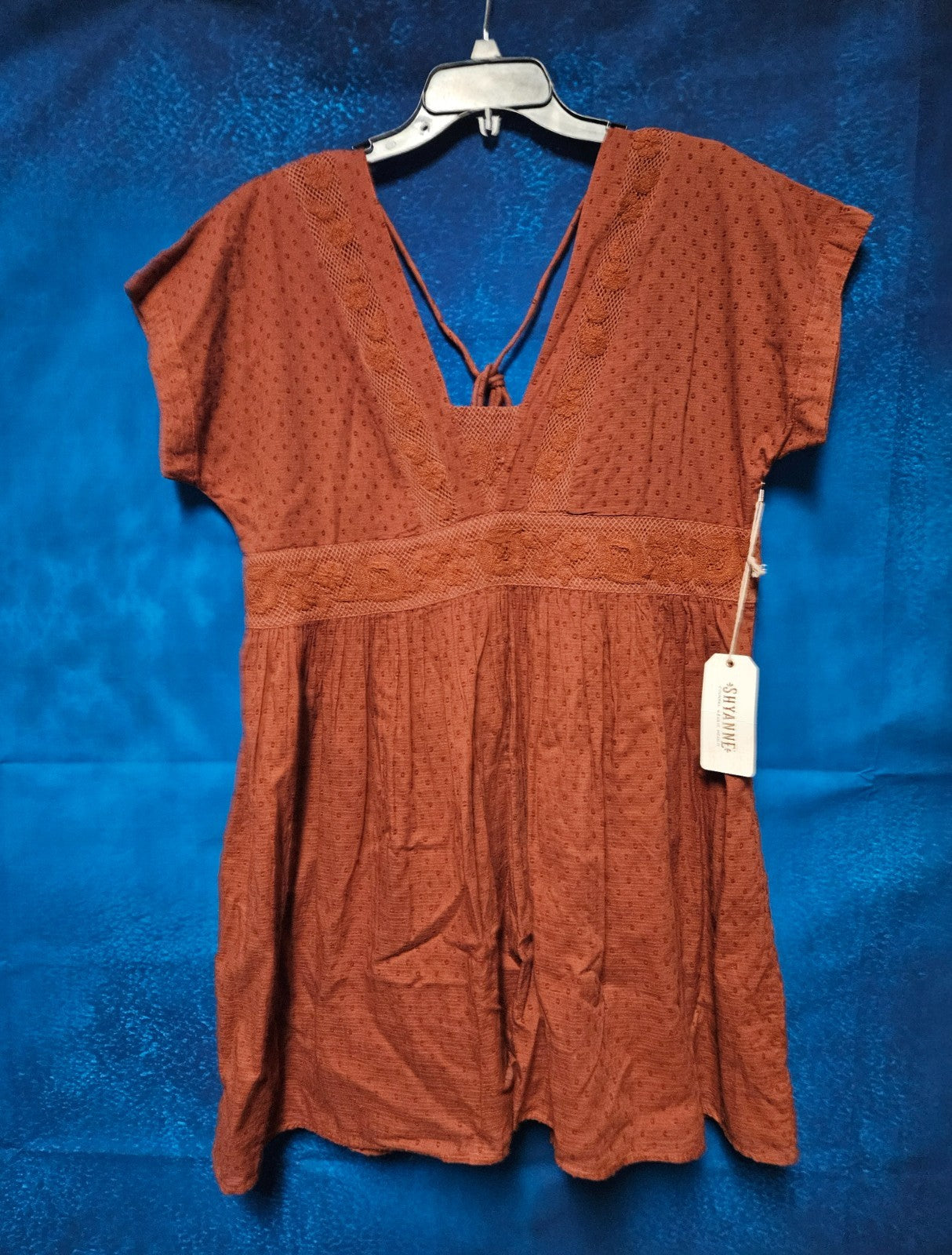 WOMEN'S SHYANNE RUST COPPER WESTERN DRESS SIZE LARGE NWT