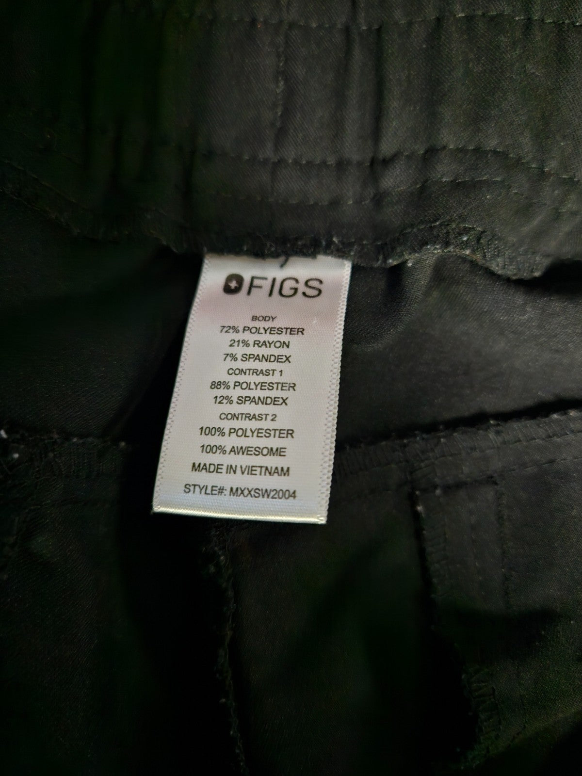 UNISEX FIGS XXL BLACK SCRUB JOGGERS