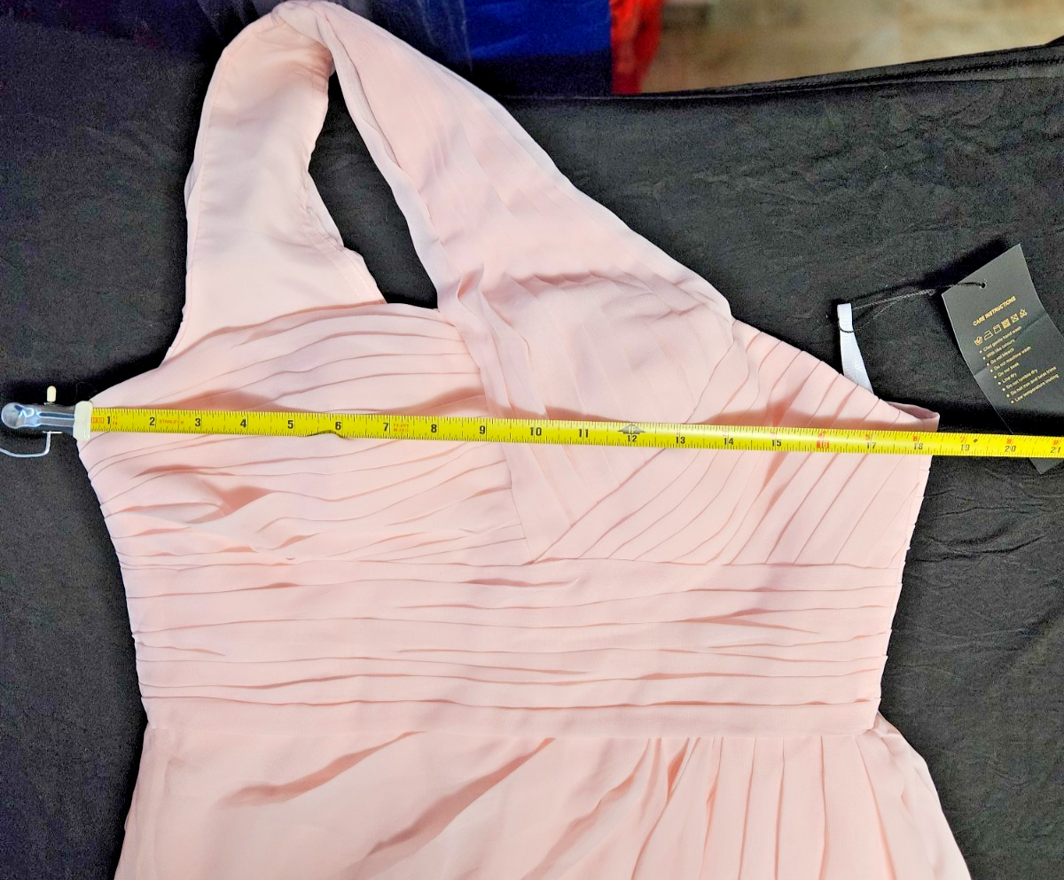 WOMEN'S SZ 10 PINK ONE SHOULDER CHIFFON PROM/FORMAL/BRIDESMAID GOWN NWT