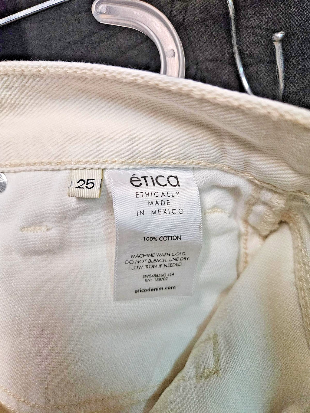 Women s ETICA Wide Leg Beige Jeans Size 25 button fly