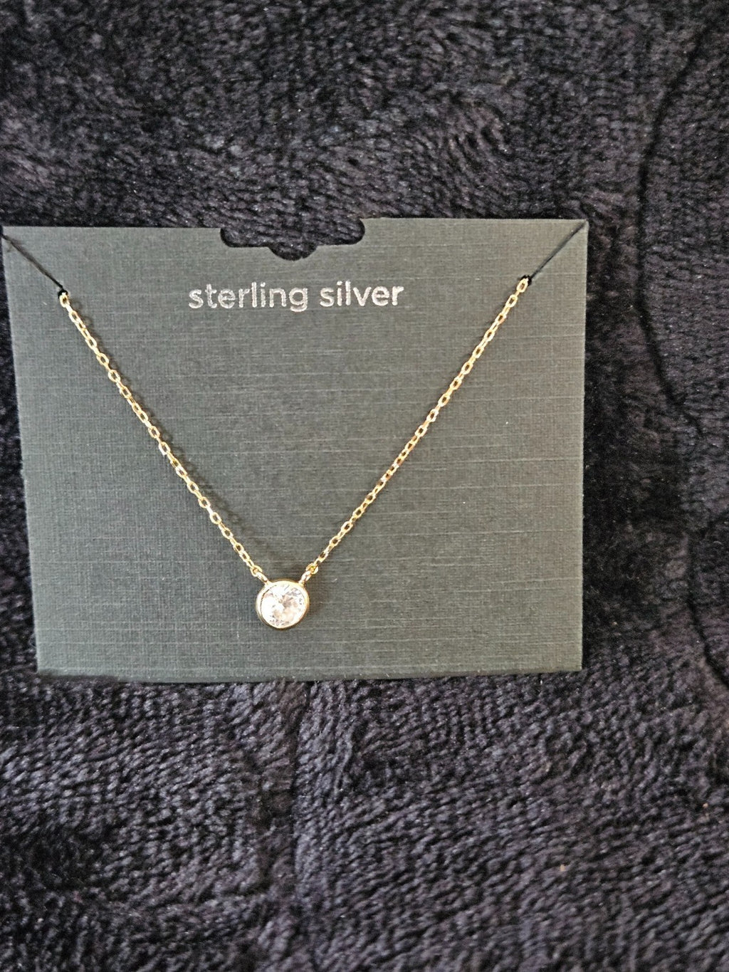 WOMEN'S CZ 24K YELLOW GOLD/ SILVER ROUND 14 in. CHOKER NECKLACE