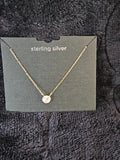 WOMEN'S CZ 24K YELLOW GOLD/ SILVER ROUND 14 in. CHOKER NECKLACE