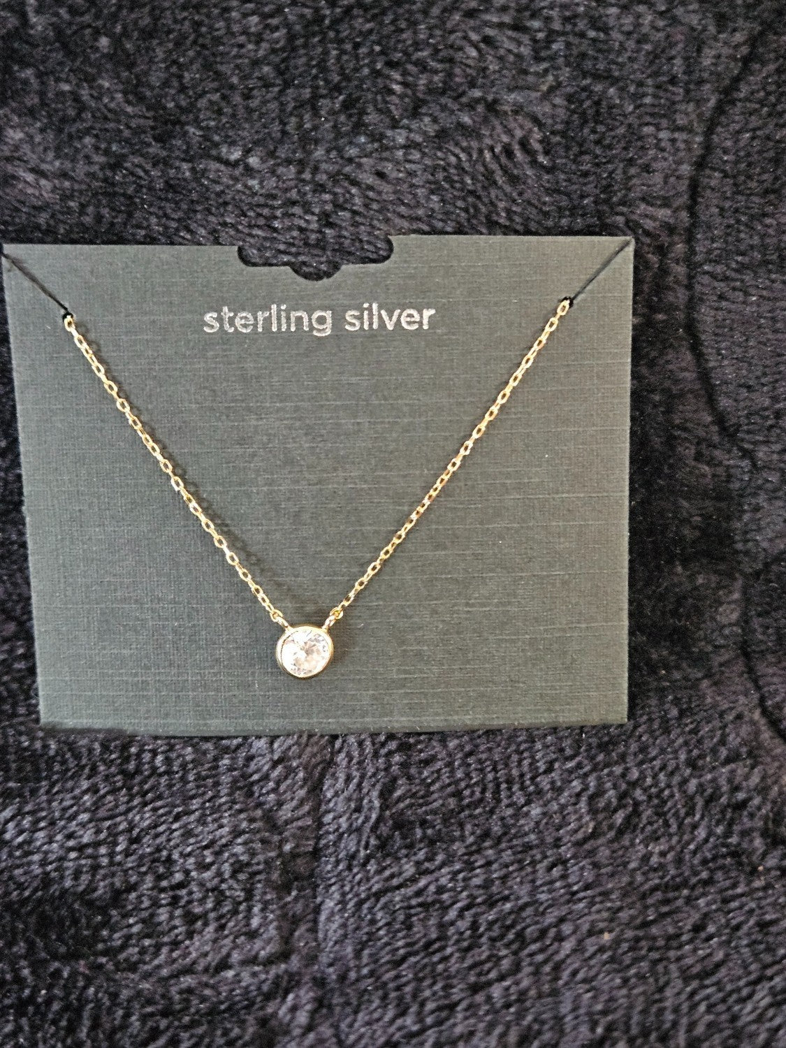 WOMEN'S CZ 24K YELLOW GOLD/ SILVER ROUND 14 in. CHOKER NECKLACE