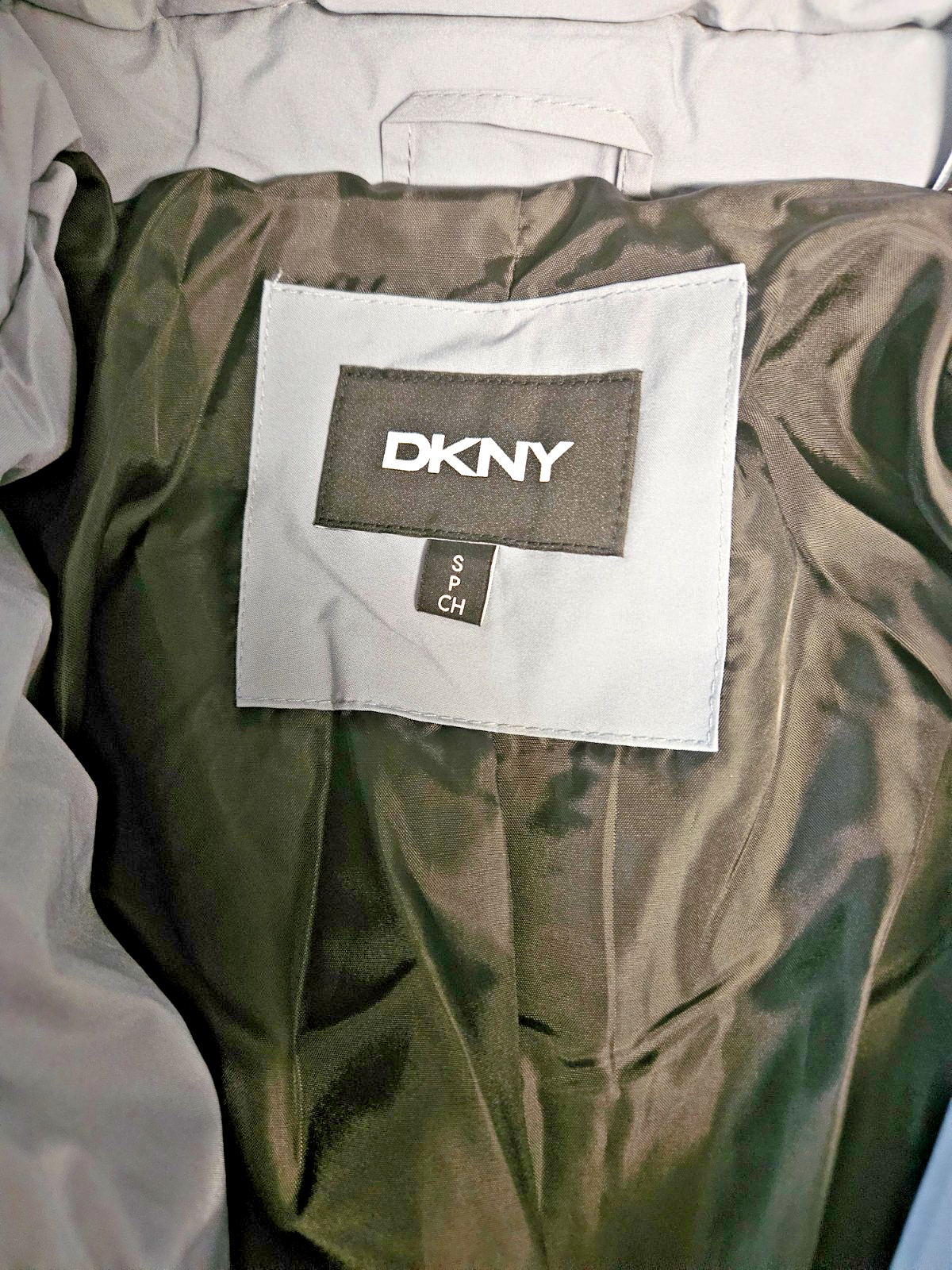 DKNY SZ SMALL WOMEN'S LONG GRAY PUFFER COAT NWT