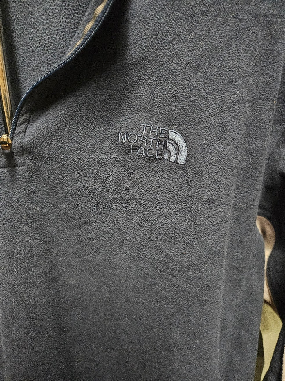 THE NORTH FACE MEN'S SIZE LARGE  1/4 ZIP PULLOVER GRAY/BLUE