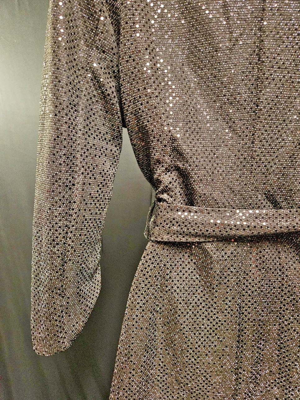 IDEM DITTO SZ L BLACK SEQUINED COAT DRESS/COCKTAIL DRESS