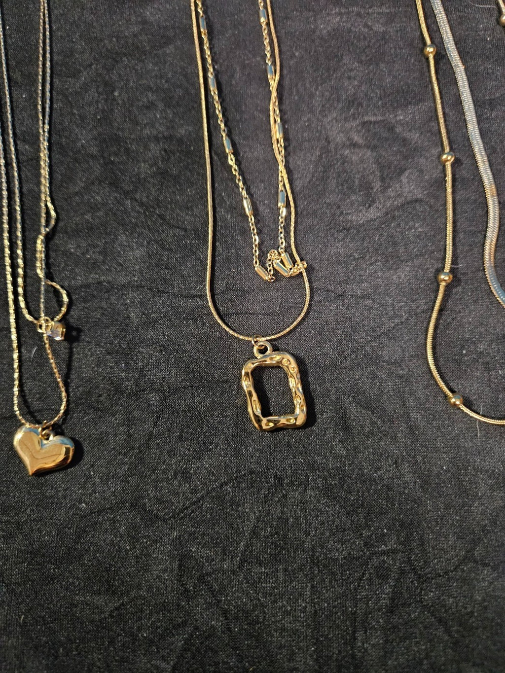 10K GOLD PLATE OVER STAINLESS DOUBLE/TRIPLE STRAND ASSORTED NECKLACE