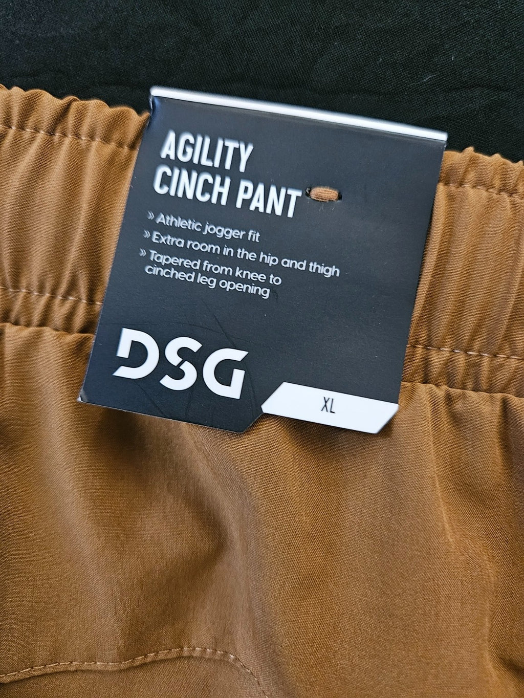 MEN'S DSG AGILITY CINCH PANT CARMEL BROWN SZ XL NWT