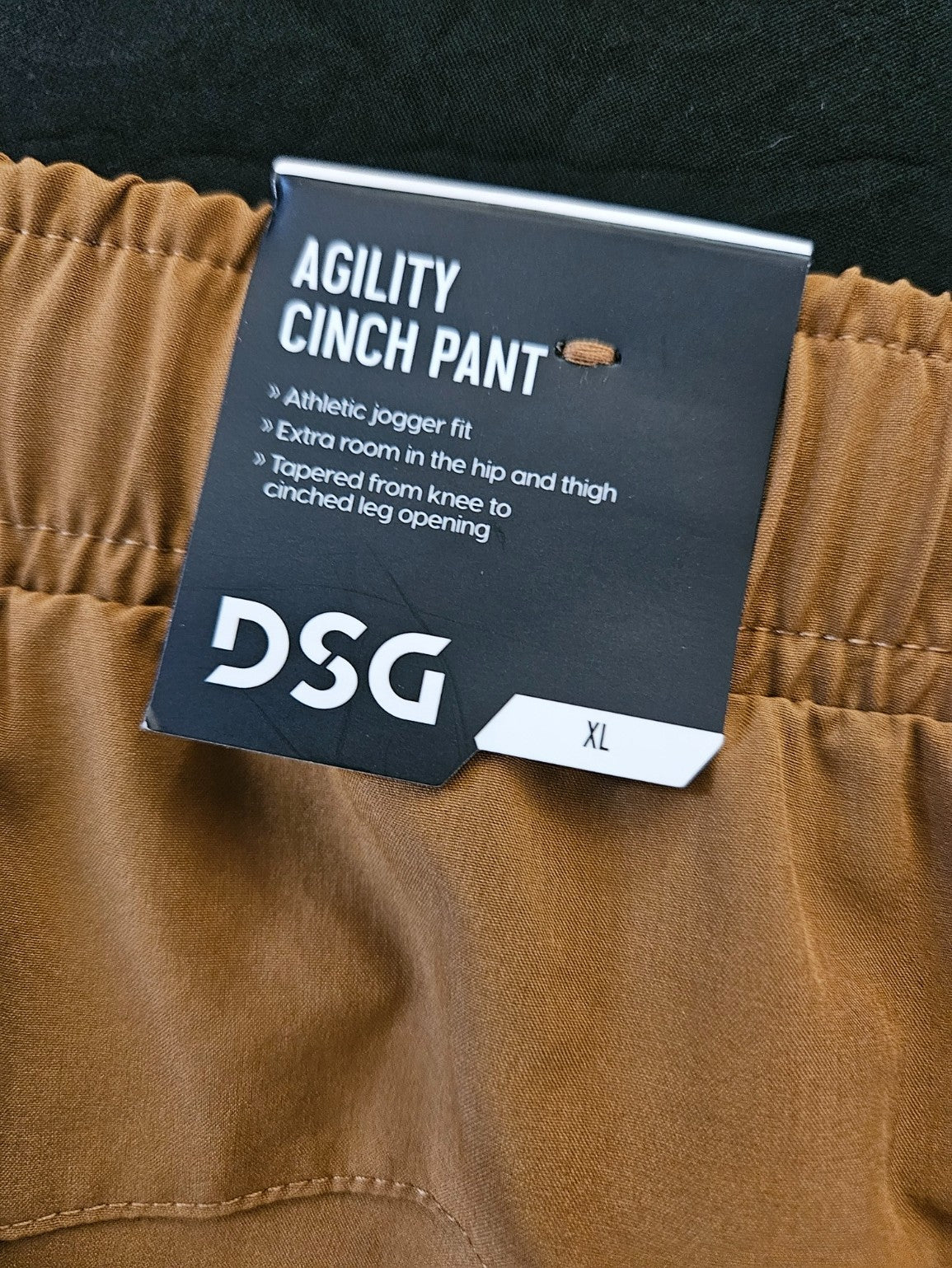 MEN'S DSG AGILITY CINCH PANT CARMEL BROWN SZ XL NWT