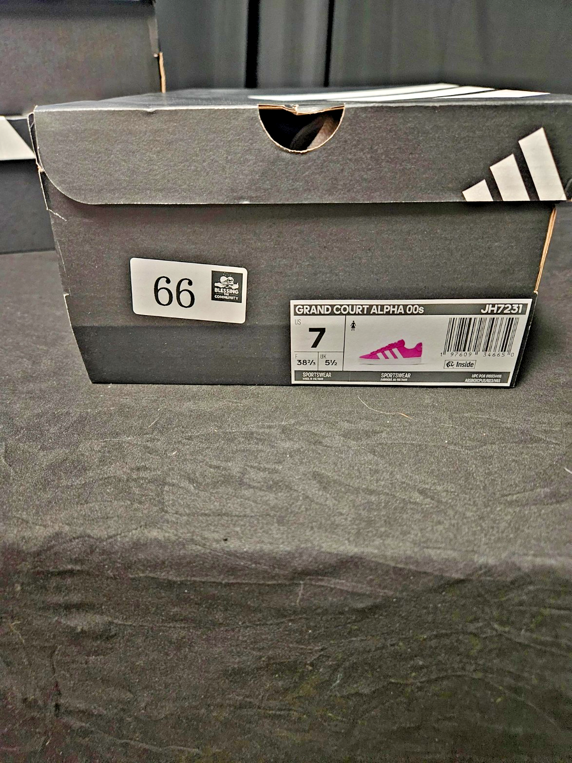 WOMEN'S ADIDAS SIZE 7 GRAND COURT ALPHA SZ 7 PURPLE/PINK TENNERS NIB XTRA LACES