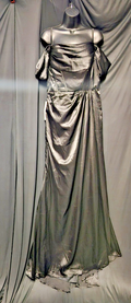 GORGEOUS BLACK SATIN OFF THE SHOULDER EVENING GOWN SIZE 10/12 PROM/FORMAL NWT