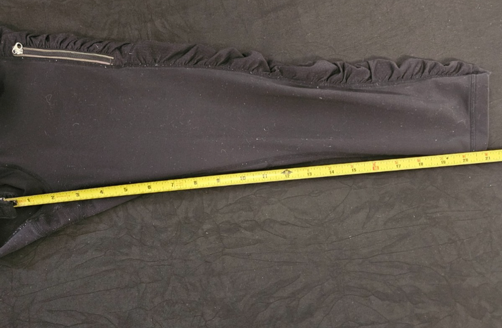 LULULEMON SIZE 6 WUNDER UNDER RUFFLE CROP LEGGINGS ZIPPER POCKET BLACK