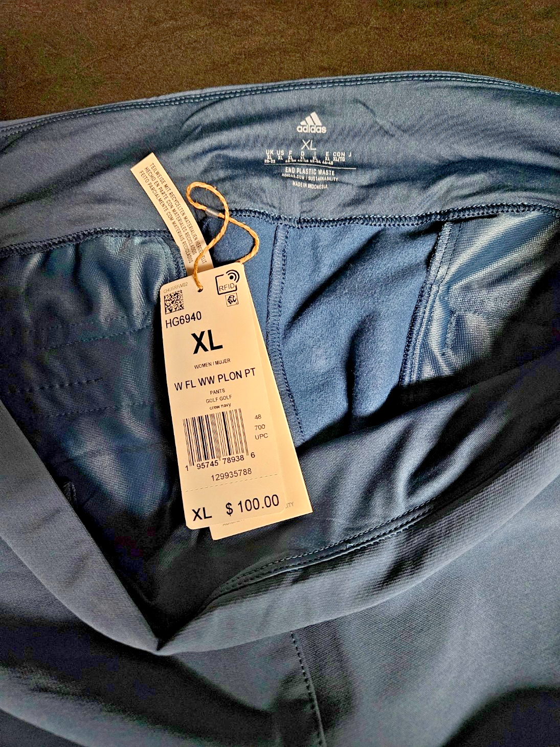 WOMEN'S XL ADIDAS  BLUE GOLF PANTS NWT