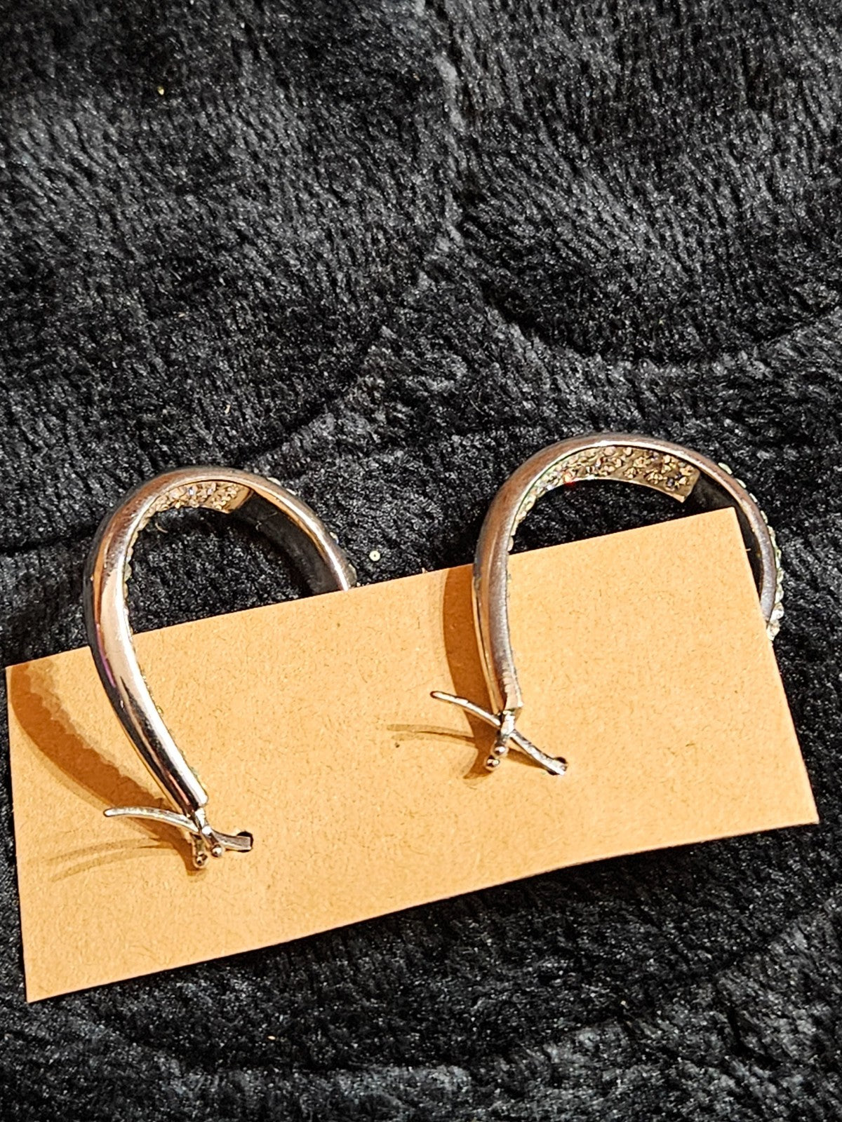 STERLING SILVER & CUBIC ZIRCONIA EARRING BUNDLE HALF HOOPS & STUDS