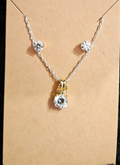 10K GOLD FILL& STERLING CUBIC ZIRCONIA EARRI & PENDANT SET NWOT