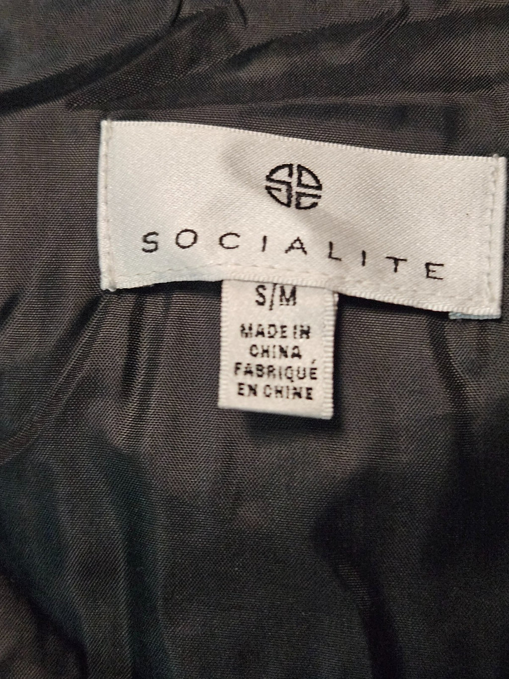 Socialite Woman’s Vest Size  S/M Black Quilted Puffer Vest Lightweight