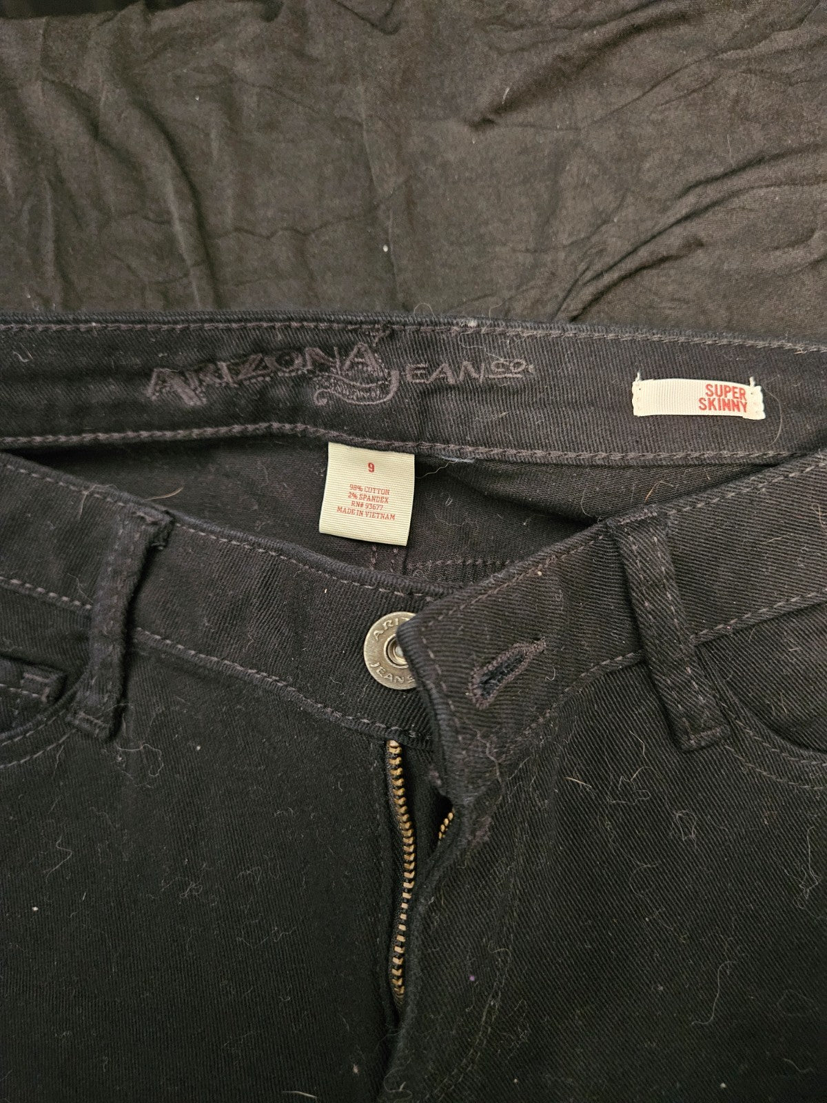 Arizona Women's Juniors High Rise Skinny Jeans Size 9 Black Color Slim Fit NEW