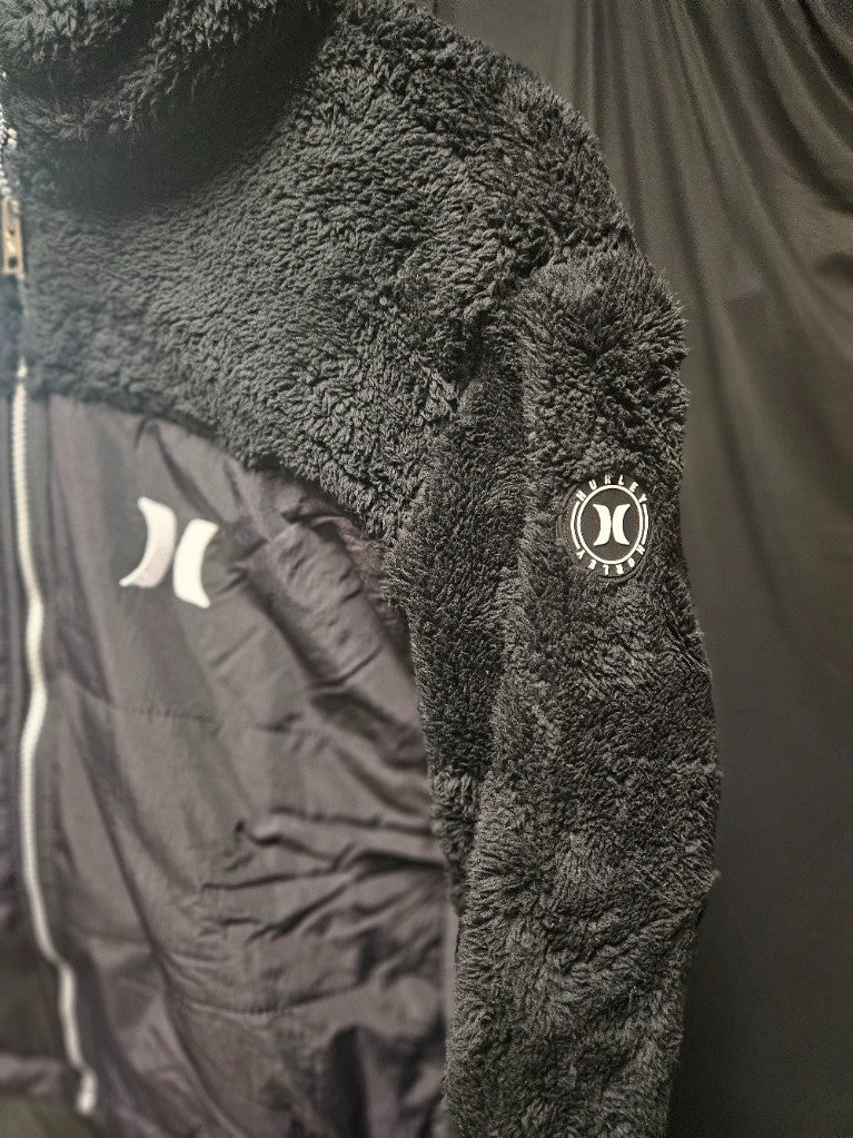 GIRLS SIZE XL  HURLEY VINSON FLEECE INSULATED BLACK JACKET NWT (155-159 cm)
