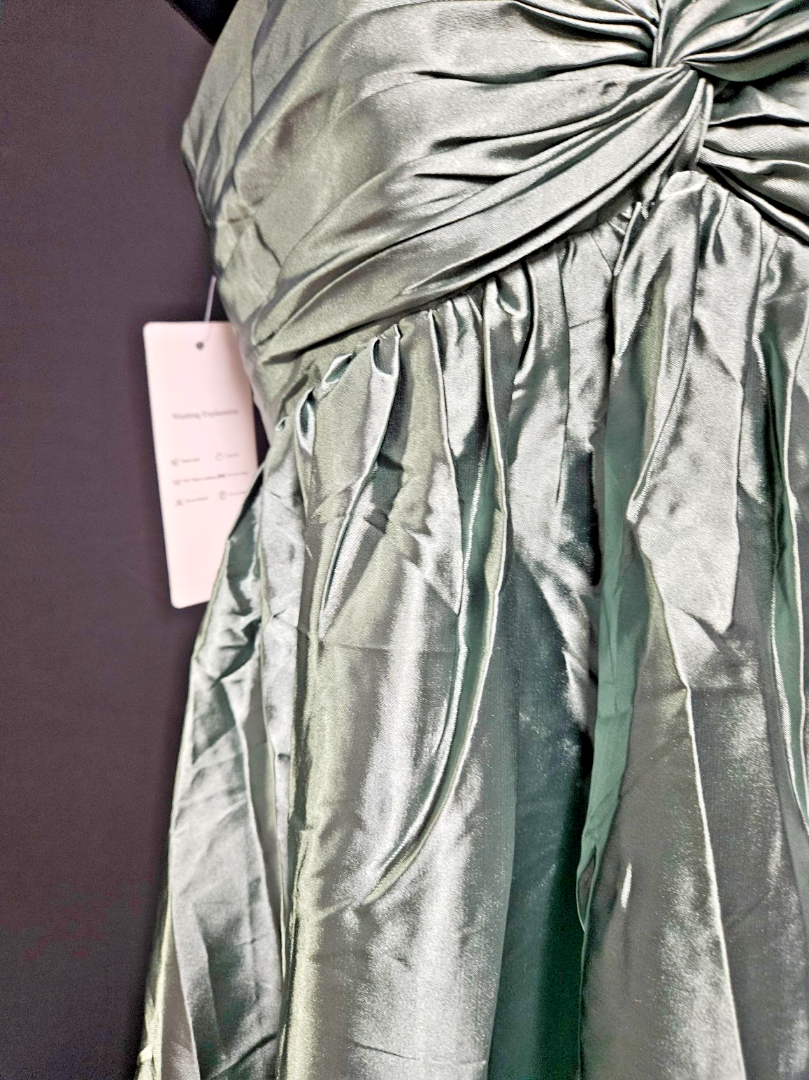 SAGE GREEN SATIN BABYDOLL FORMAL/COCKTAIL/PROM DRESS SIZE 4