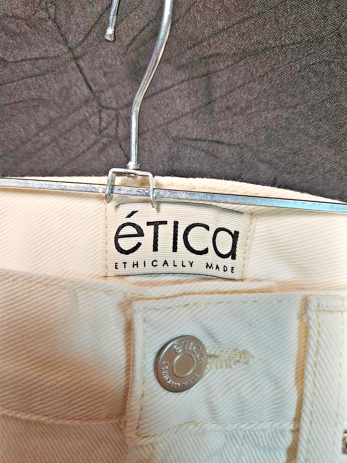 Women s ETICA Wide Leg Beige Jeans Size 25 button fly