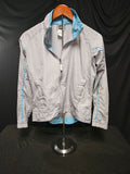 THE NORTH FACE  WOMENS LT. GRAY/BLUE WINDBREAKER ZIP UP SIZE SMALL