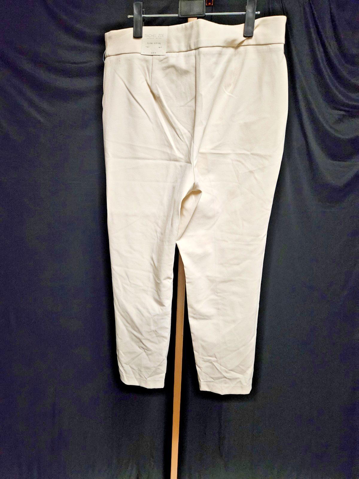 WOMEN'S SIZE 8 RACHEL ZOE HIGH RISE SLIM LEG BEIGE CRYSTAL/PEARL DRESS PANT NWT
