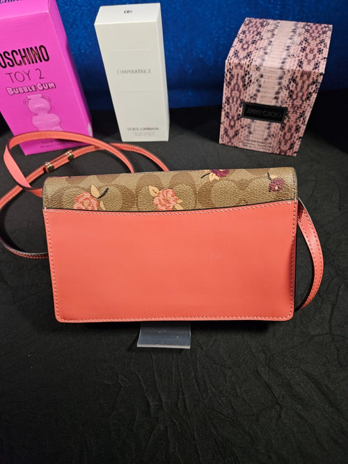 COACH HAYDEN FOLDOVER CROSSBLDY CLUTCH IN SIGNATURE CANVAS FLORAL PRINT DETACHAB