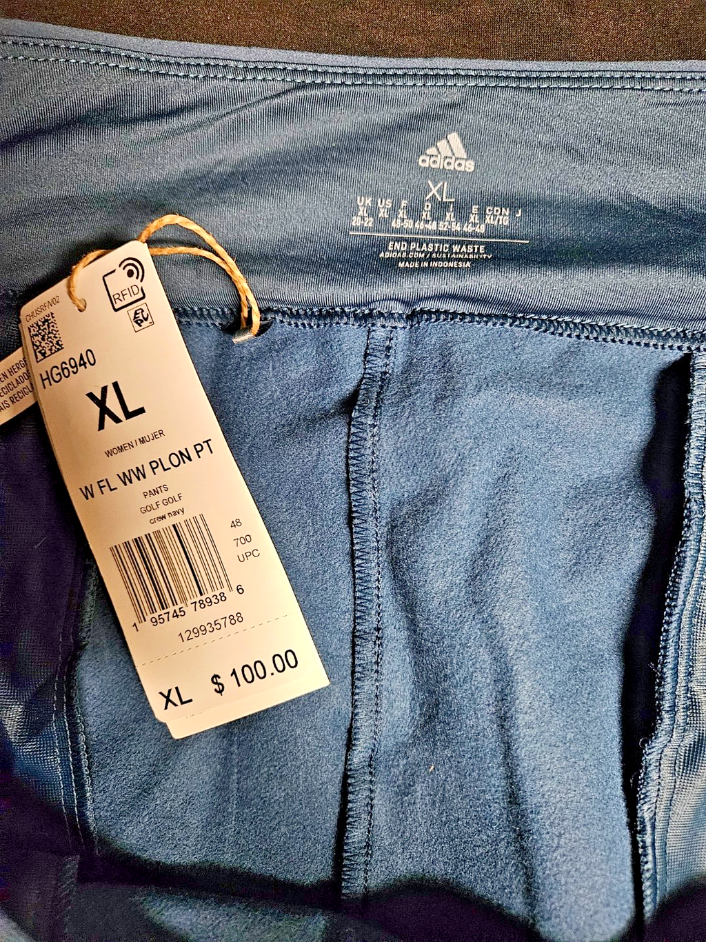 WOMEN'S XL ADIDAS  BLUE GOLF PANTS NWT