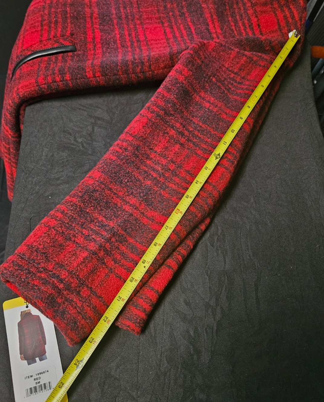 NWT RED/BLK PLAID PENDLETON WOOL ZIP UP FALL JACKET