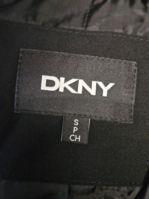 DKNY BLACK WOMEN'S DETACHABLE HOOD LONG PUFFER JACKET SZ S NWT