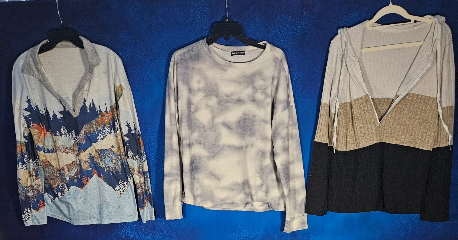 WOMEN'S BUNDLE OF 3 SHEIN LONG SLEEVE SHIRTS/SWEATER SIZE LARGE