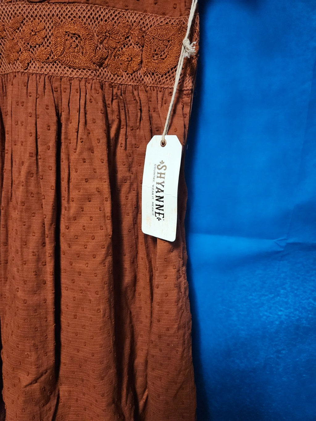WOMEN'S SHYANNE RUST COPPER WESTERN DRESS SIZE LARGE NWT