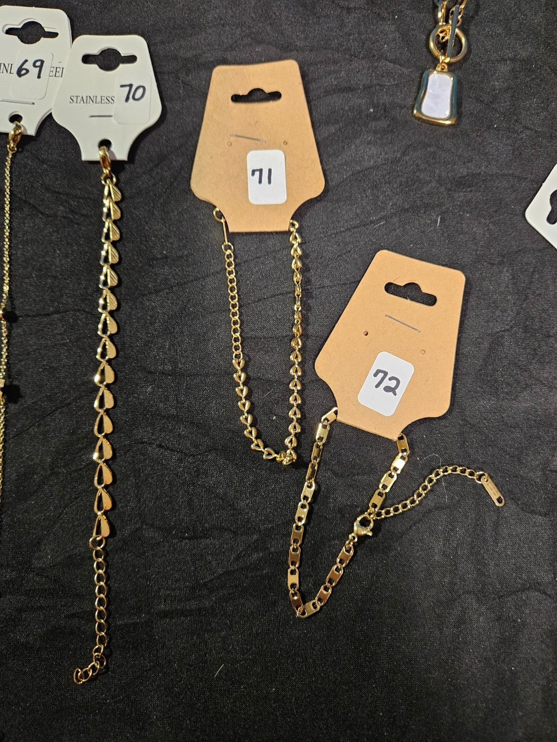 10k YELLOW GOLD PLATED OVER STAINLESS  ASST. NECKLACE & BRACELET YOU PICK #