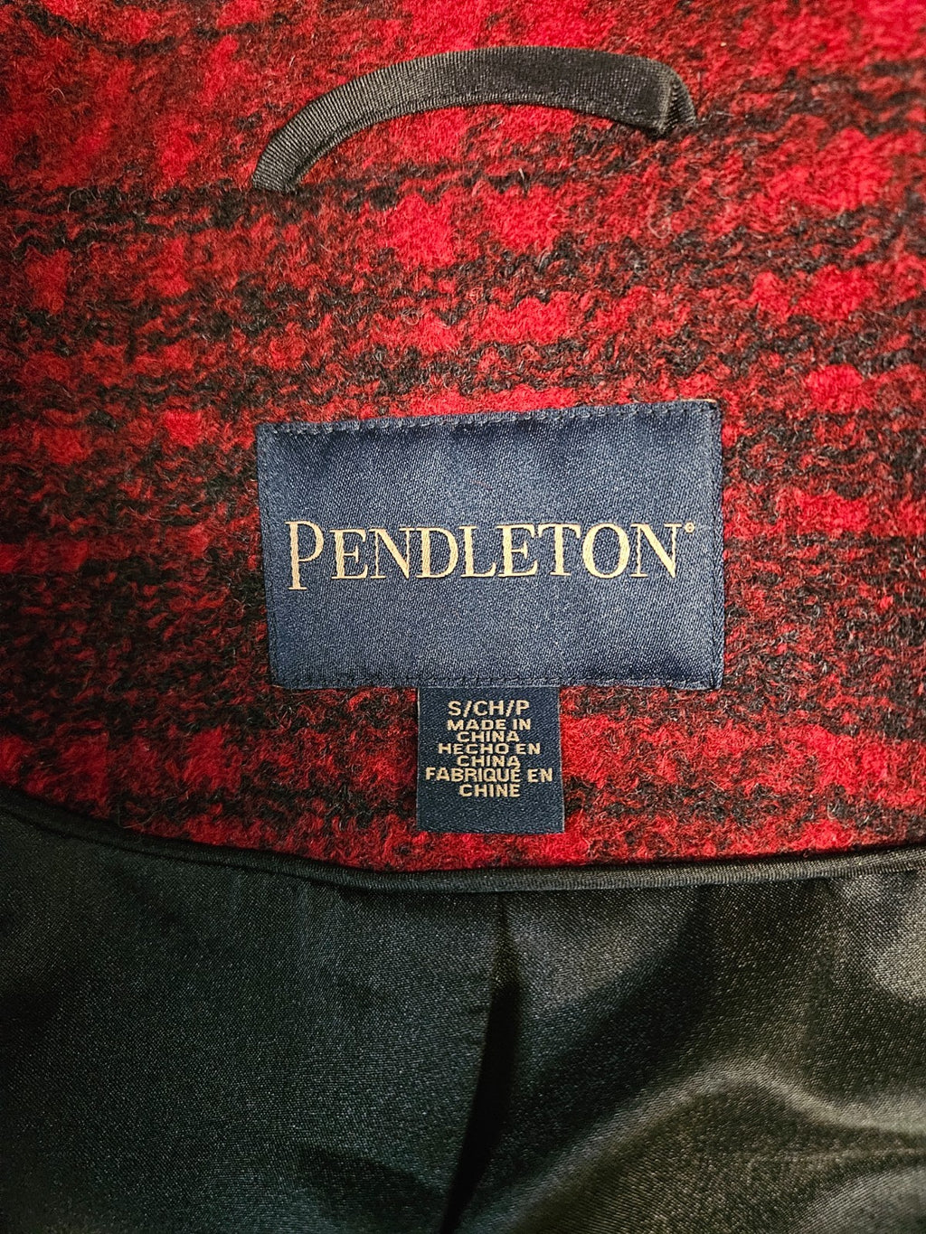 NWT RED/BLK PLAID PENDLETON WOOL ZIP UP FALL JACKET