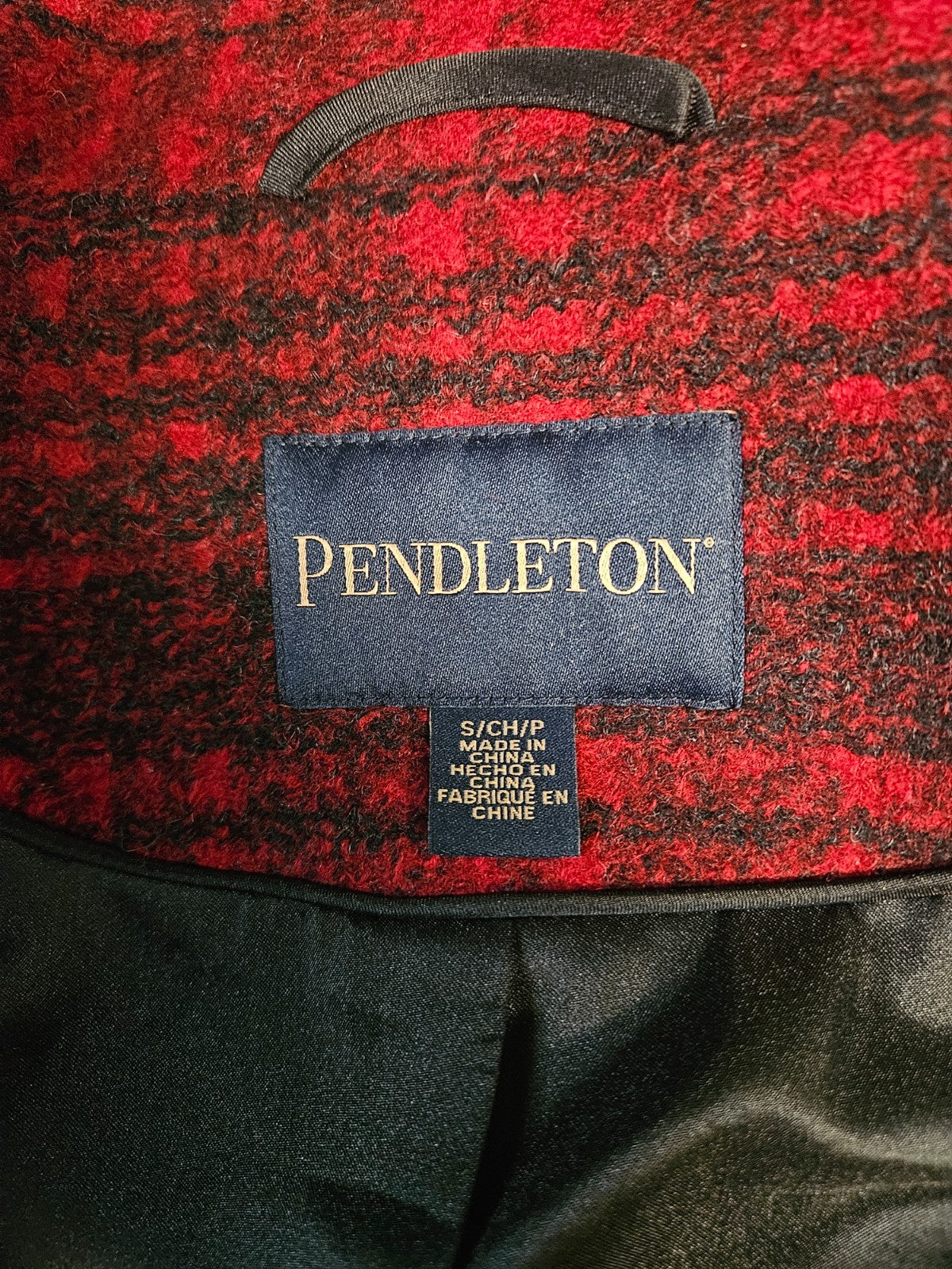NWT RED/BLK PLAID PENDLETON WOOL ZIP UP FALL JACKET