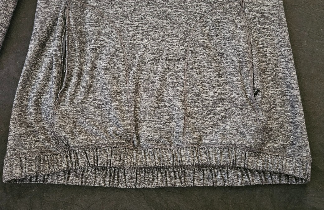 LULULEMON ATHLETICA SZ 4 GRAY/BLACK 1/4 ZIP PULLOVER
