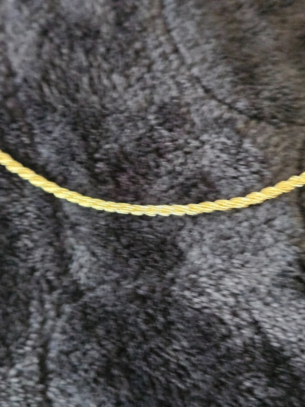 14K YELLOW GOLD OVER SILVER SOLID ROPE 16 in. CHAIN NECKLACE 2.5 mm
