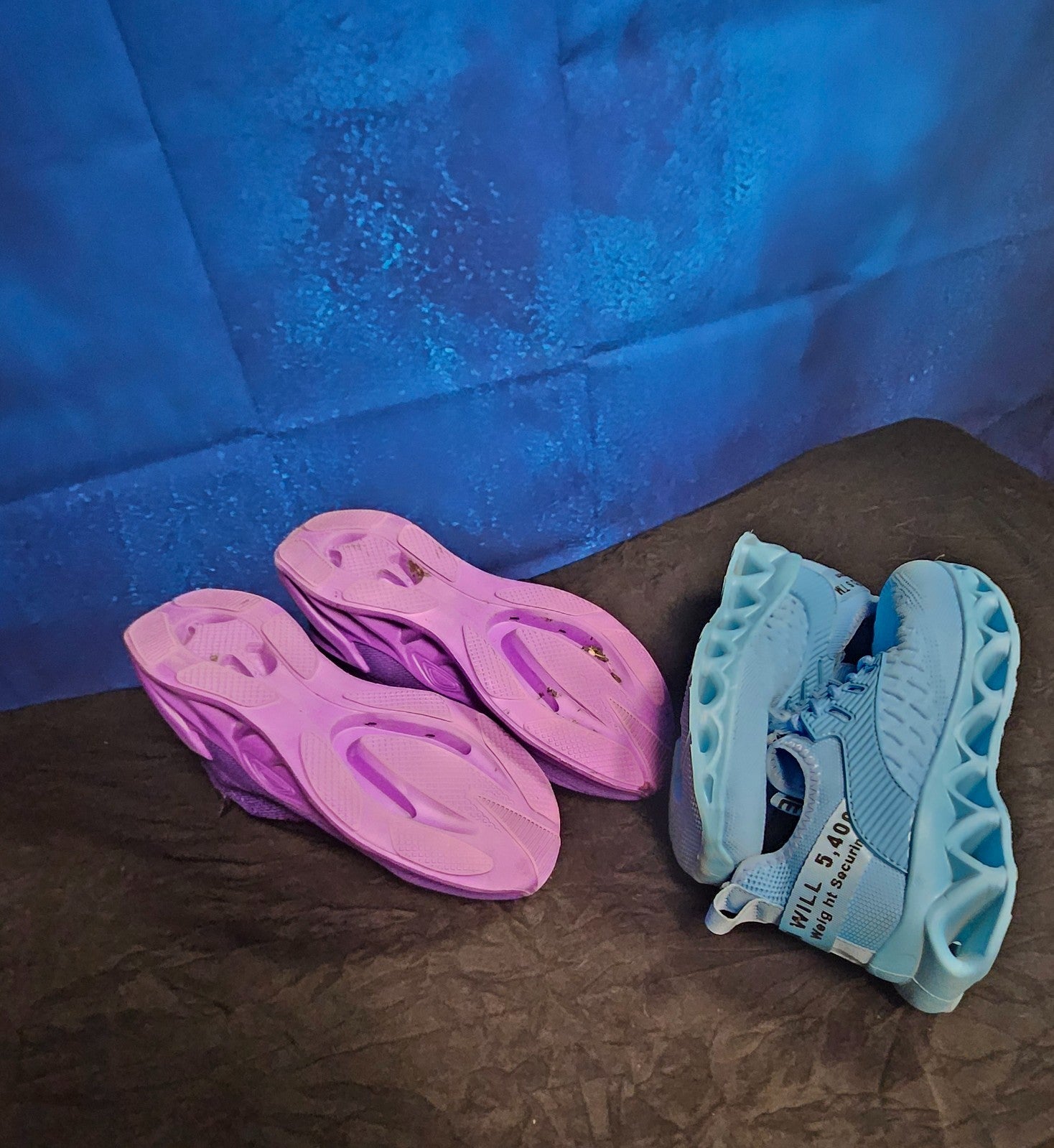 WOMEN'S SIZE 6 TENNER SHOE BUNDLE PURPLE, AQUA KNIT, BREATHABLE, RUNNING/WALKING
