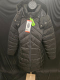 Bench Women's Hooded Long Puffer Coat Jacket, Black, Size M  NWT
