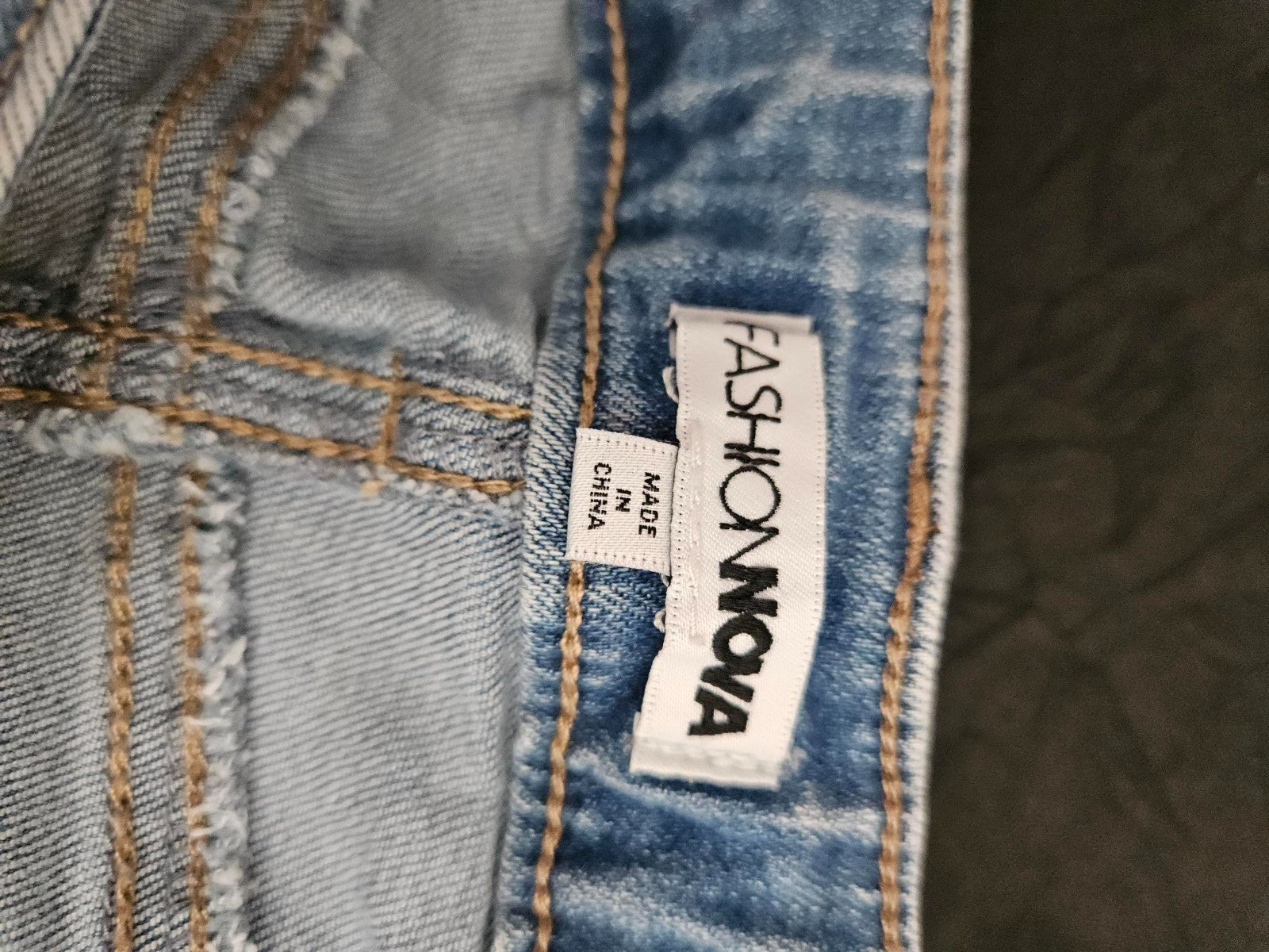 Women's Size Medium Fashion Nova distressed denim midi skirt with front slit