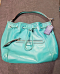 COACH F25661  DAISY DRAWSTRING TEAL LEATHER  SHOULDER BAG W/ SHORT STRAP ONLY