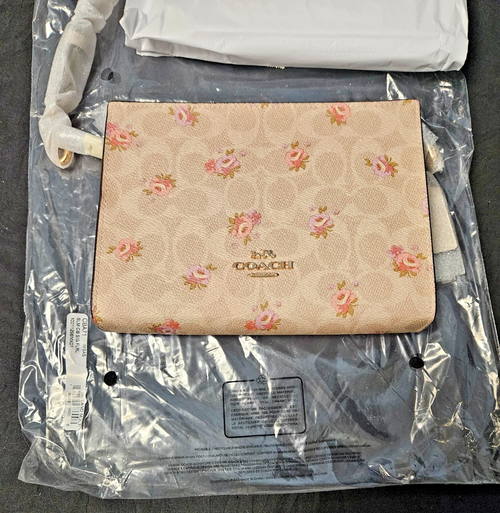 COACH SLIM CROSSBODY BAG IN SIGNATURE CANVAS FLORAL PRINT 7 X 5 X1  1/4