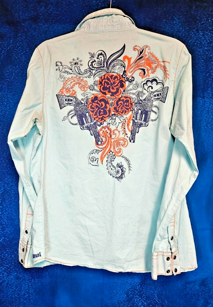 CRUEL GIRL WOMEN'S SNAP UP WESTERN SHIRT SIZE LARGE IN GREAT CONDITION