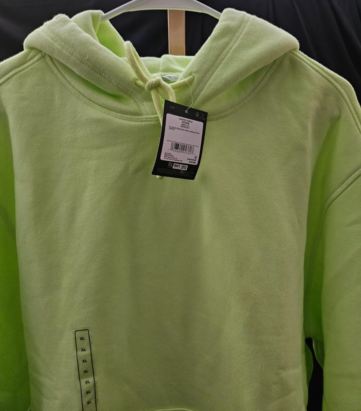 MEN'S DSG SZ XL ACTIVE FLEECE HOODIE NEON BOLT NWT