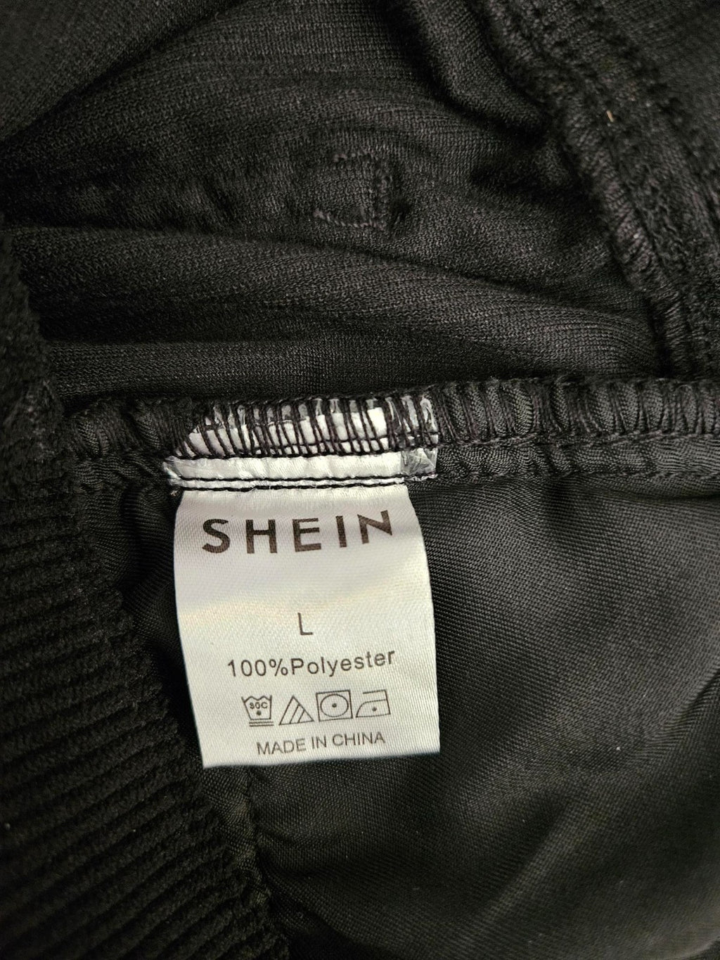 Women's Shein Black Corduroy Cargo Dress Pant Size Large