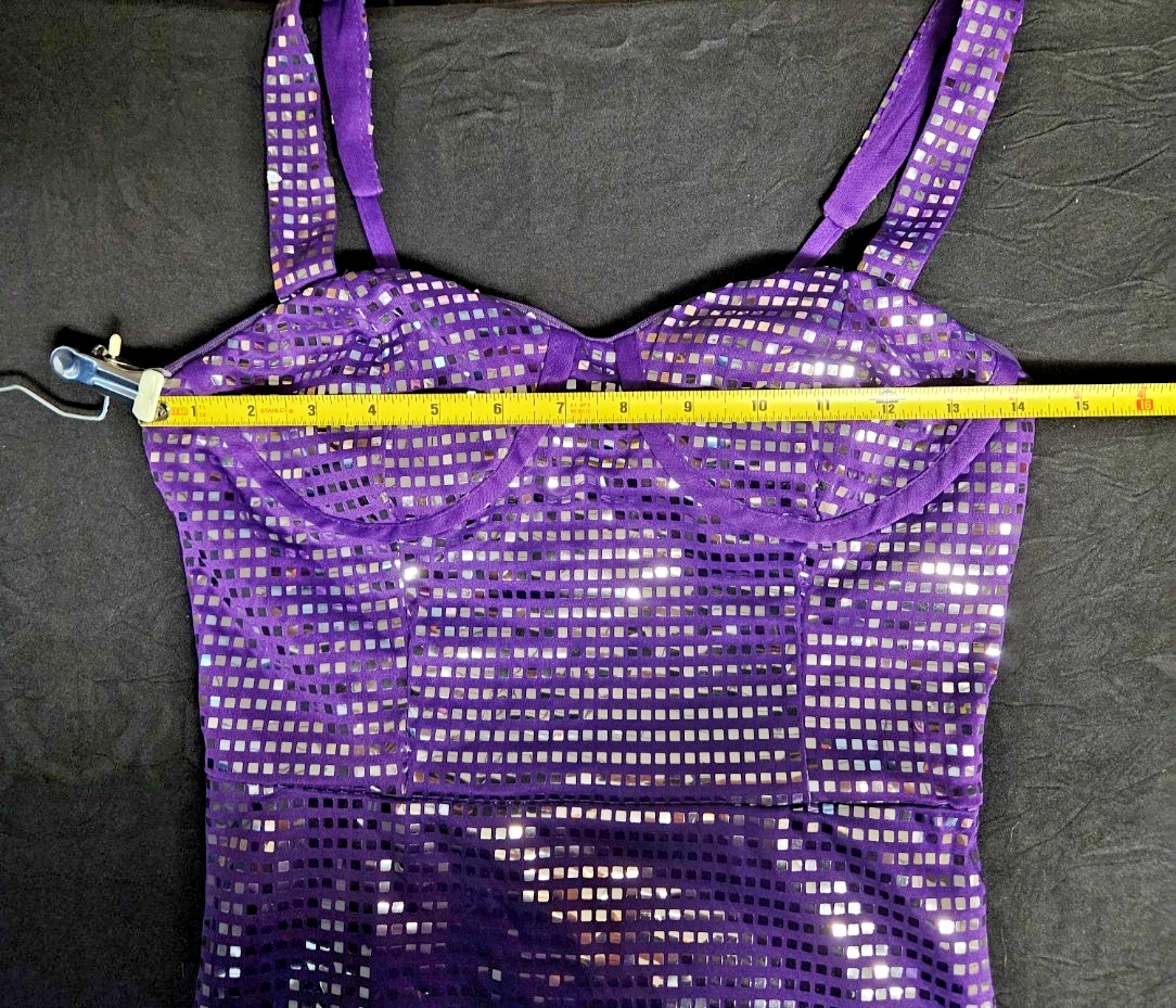 PURPLE SEQUINED SIZE 4 SHORT PROM/COCKTAIL DRESS NWOT