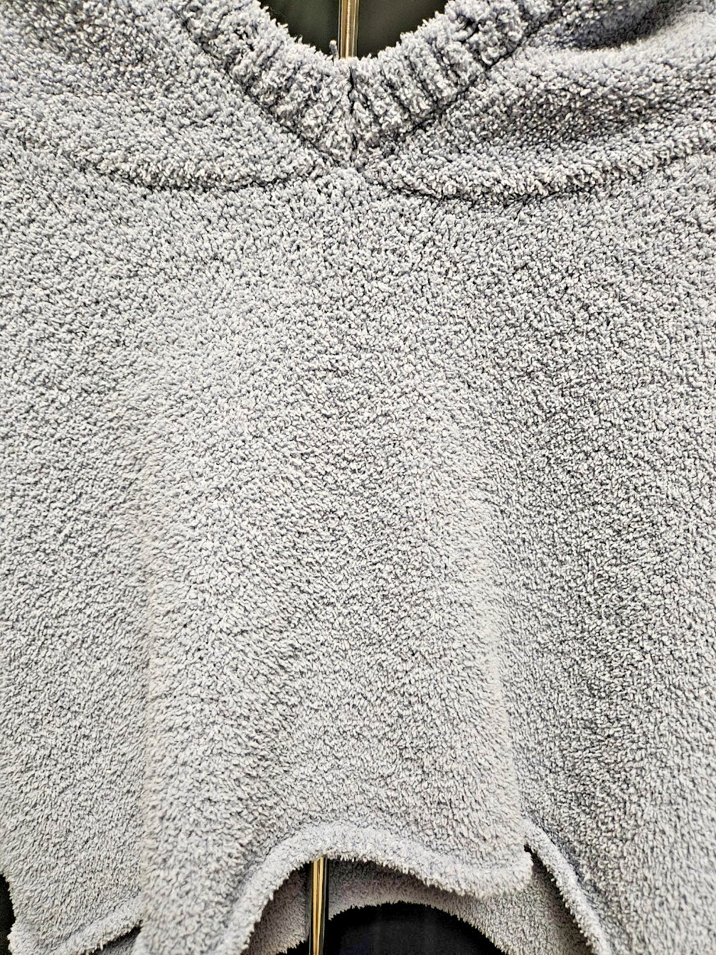 WOMEN'S FITS SIZE 8 LAVENDAR/GRAY CHUNKY FLEECE PULLOVER CROP HOODIE RELAXED FIT