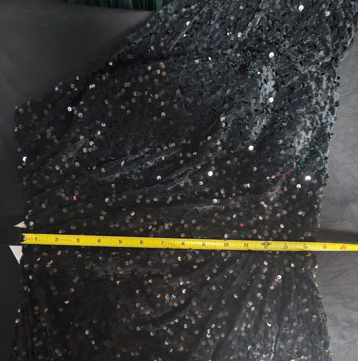 BLACK VELVET SEQUINED ONE SHOULDER CORSET BACK LONG FORMAL GOWN NWT SZ M